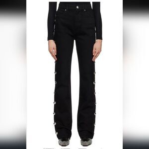 KHAITE Danielle Black Studded High Waist Jeans